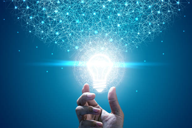 istock Innovative idea in businessman hand. Innovative idea concept 1074269216
