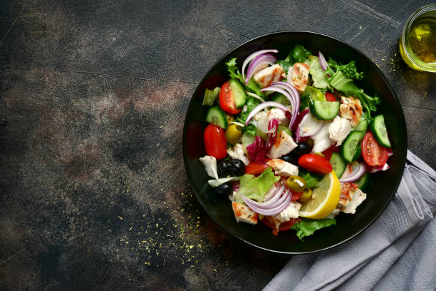 istock Vegetable salad with grilled chicken fillet 1074269594
