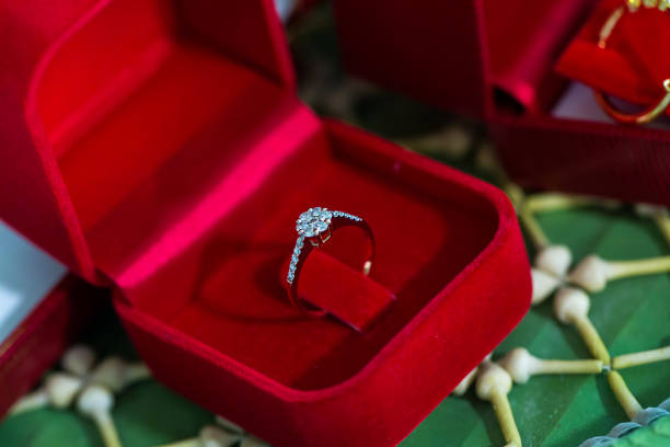 istock Diamond ring, wedding ring, Wedding Ring bride price. Wedding symbols. Wedding ceremony. image for objects and article. 1074272428