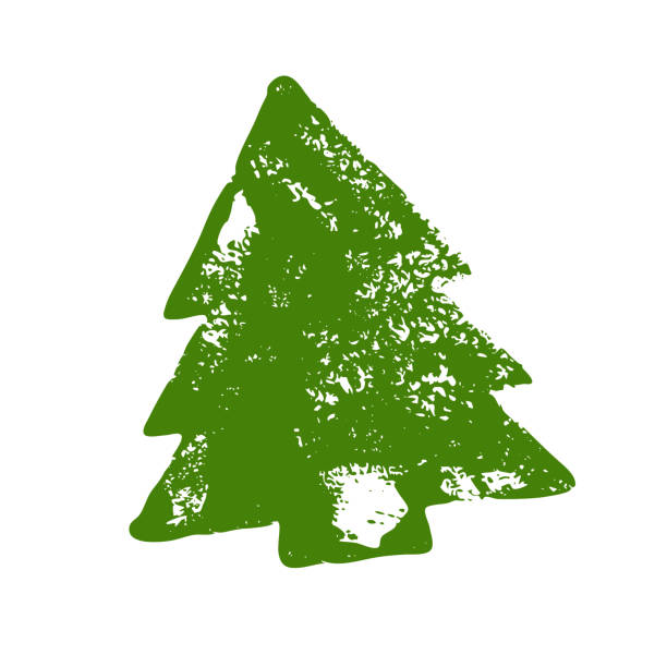 ilustrações de stock, clip art, desenhos animados e ícones de christmas tree. green fir tree isolated on white background. winter background with coniferous. conifer icon. forest logo element. holiday season vector illustration. - christmas tree dirty winter grunge