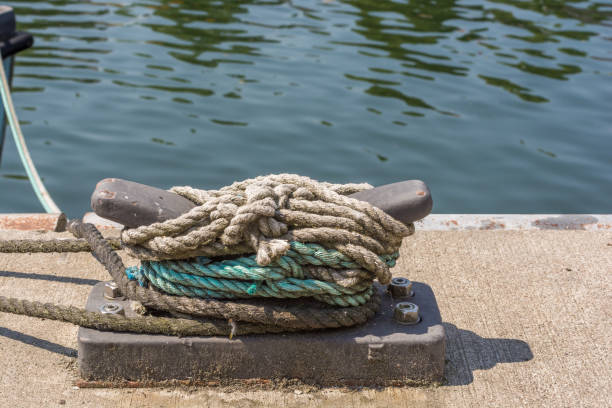 istock Cleat on the quay of a harbor facility 1074281282