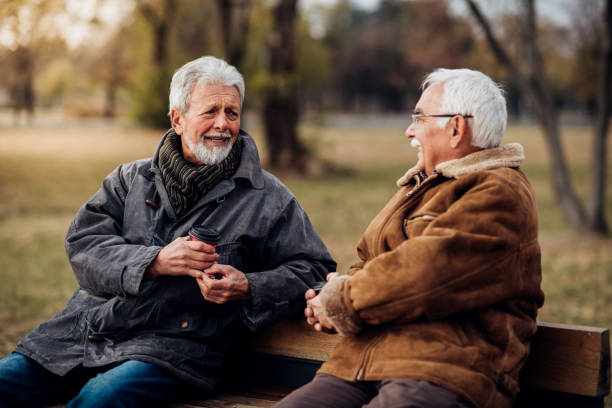 istock Mature men in the park 1074283994