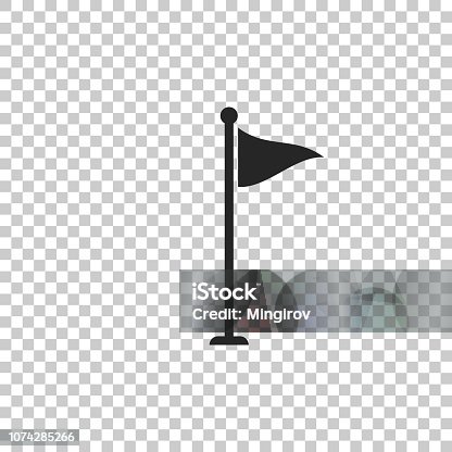 istock Golf flag icon isolated on transparent background. Golf equipment or accessory. Flat design. Vector Illustration 1074285266