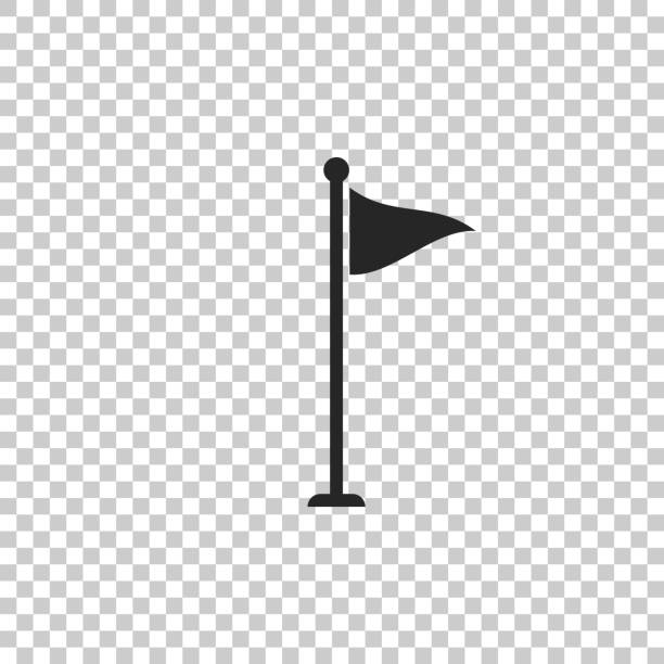 Golf flag icon isolated on transparent background. Golf equipment or accessory. Flat design. Vector Illustration Golf flag icon isolated on transparent background. Golf equipment or accessory. Flat design. Vector Illustration golf icons stock illustrations