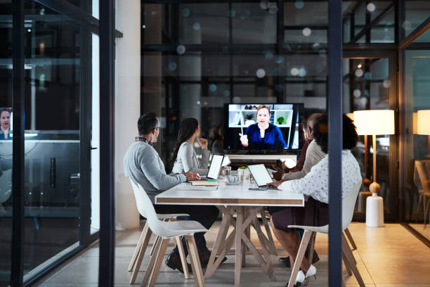 istock Attending the meeting via video 1074286366