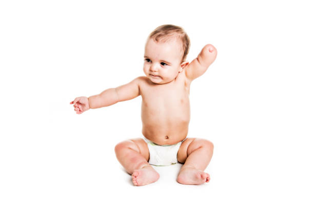 istock The Baby boy portrait on white background 1074289764