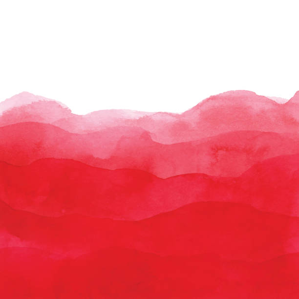 красный акварель фон с волнами - grunge dirty banner red stock illustrations