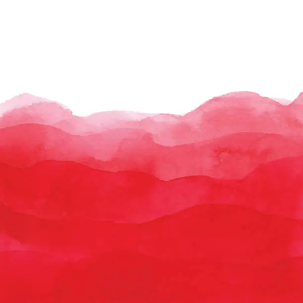 Vector illustration of Red Watercolor Background With Waves