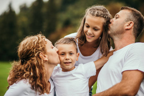 istock Carefree family having fun in spring day 1074296750