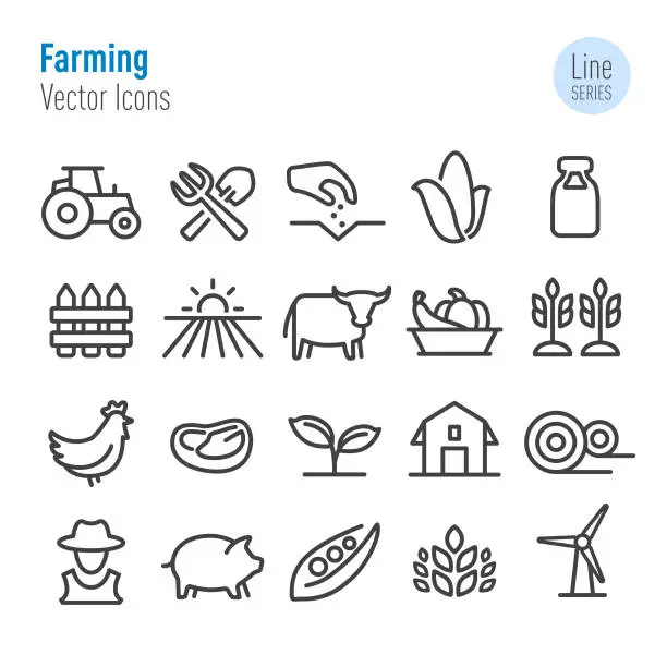 Vector illustration of Farming Icons - Vector Line Series