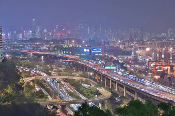 istock Kwai Tsing Container Terminals and highway in hK 1074311110