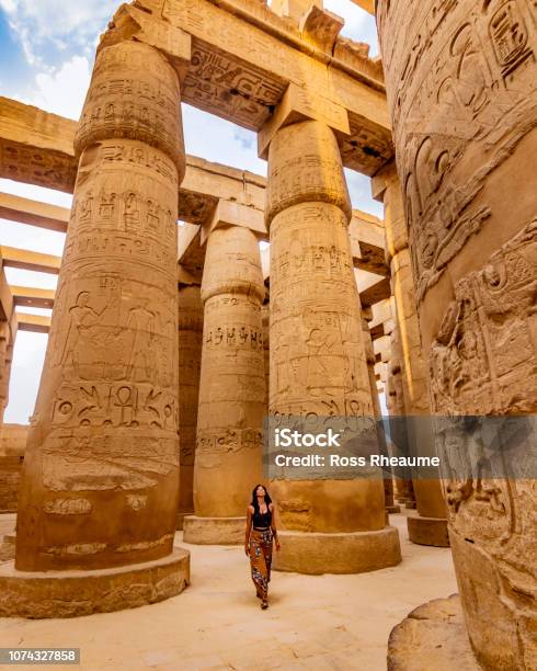 Exploring Ancient Egyptian Temples Stock Photo - Download Image Now - Egypt, Cairo, Temples of Karnak