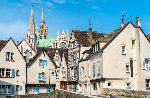 Historic buildings in Chartres, the Eure-et-Loir department of France