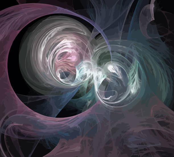 istock image of one Digital Fractal on Black Color 1074375882