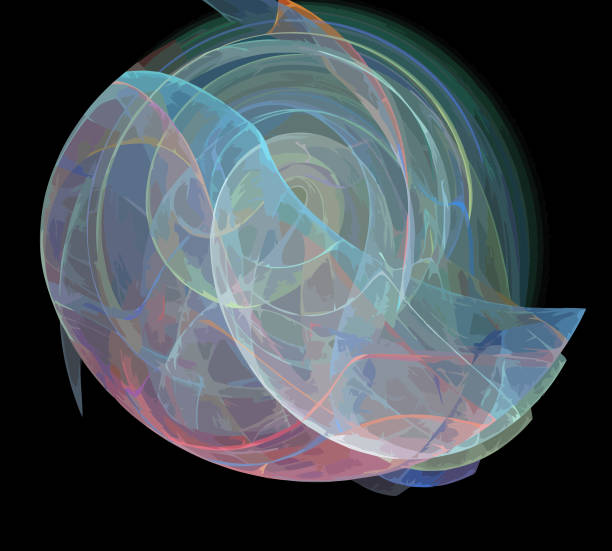 istock image of one Digital Fractal on Black Color 1074375916