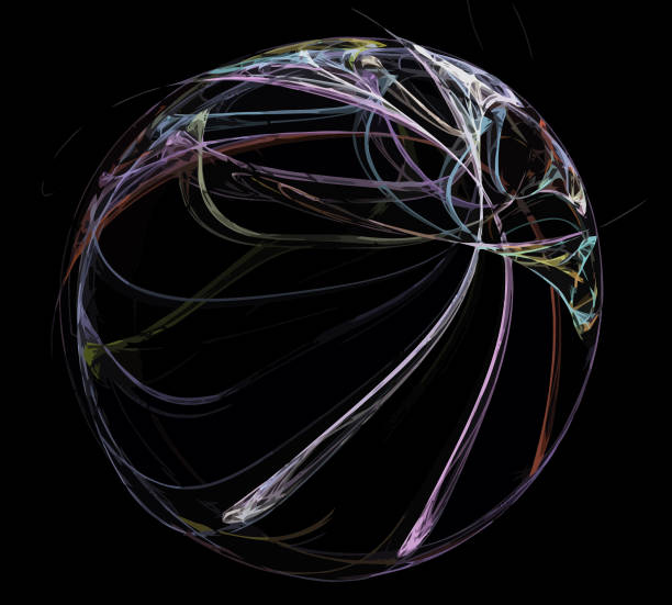 istock image of one Digital Fractal on Black Color 1074378066
