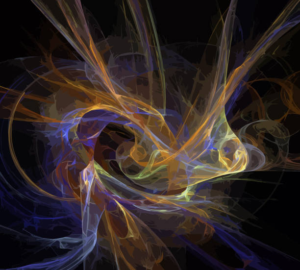 istock image of one Digital Fractal on Black Color 1074379164