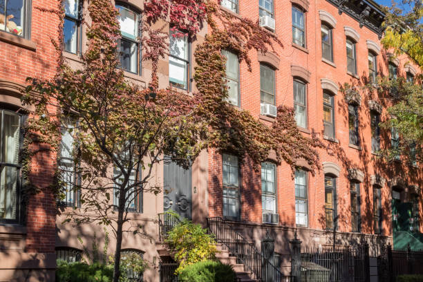 istock Colorful fall sidewalk in New York City 1074436372