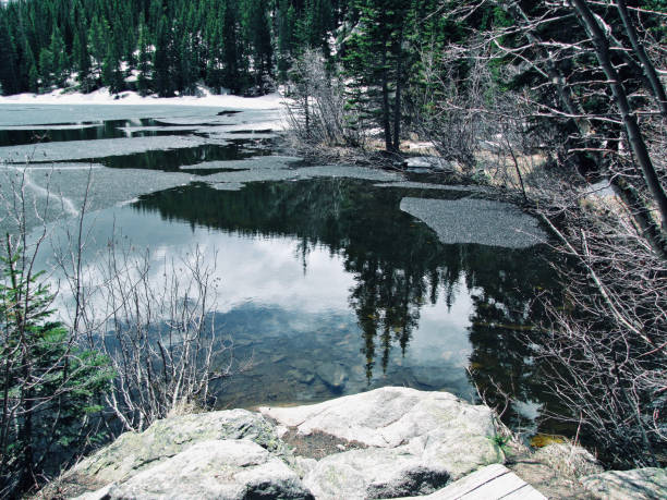 istock Springtime with ice lake in the Rocky Mountains 1074436404