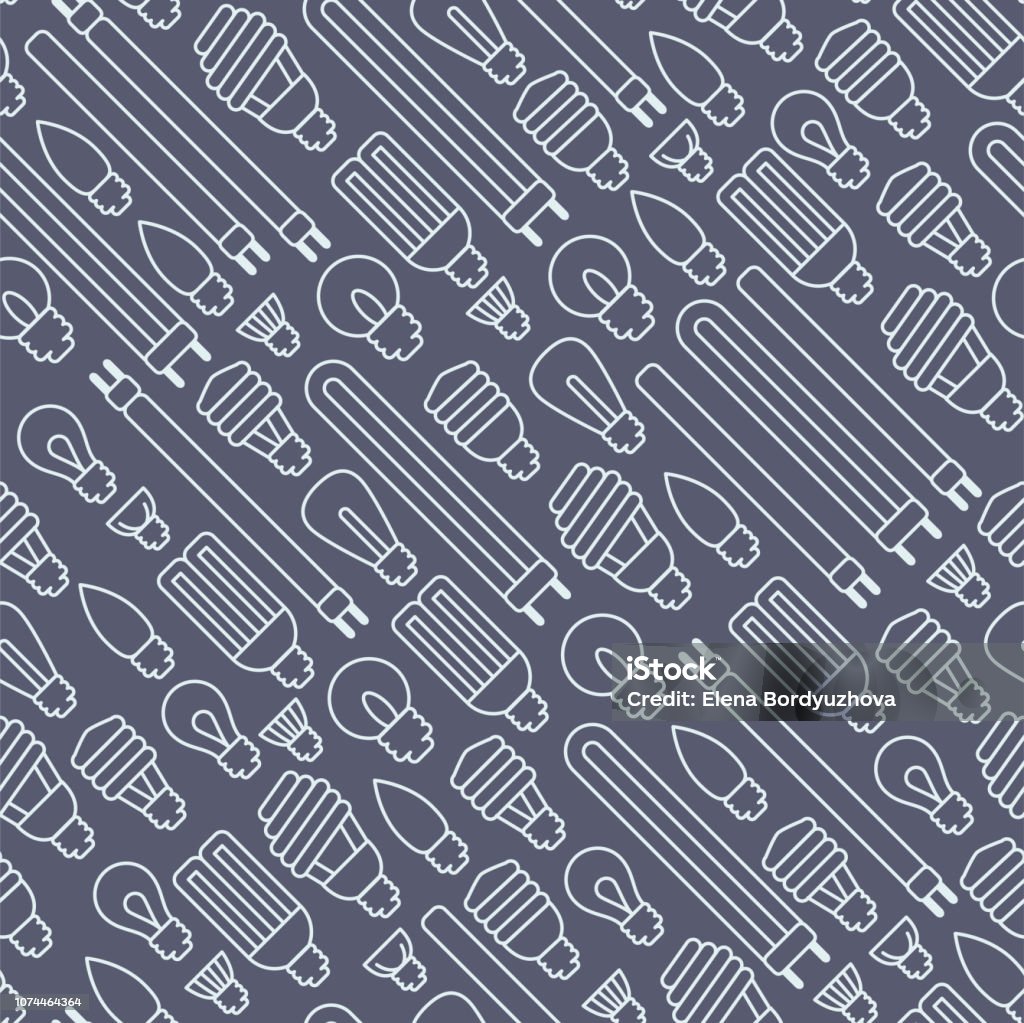 Light Pattern Types Seamless Pattern With Different Types Of Light Bulbs Stock Illustration ...