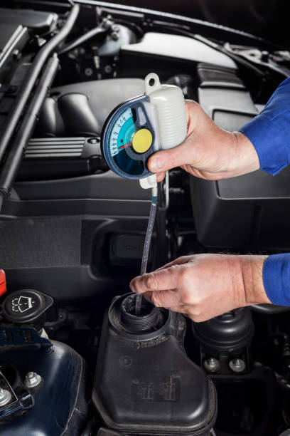 istock Checking the radiator antifreeze 1074468040
