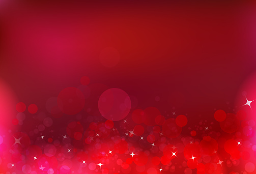 Red party celebration bubble air magic stars dust light shiny blinking glitter fantasy blurry circle luxury abstract background