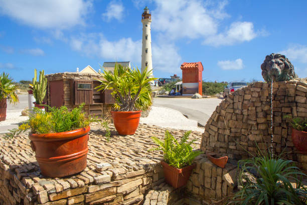 Aruba, Caribbean-December 17, 2013: California lighthouse. The California lighthouse is one of Aruba's most famous landmarks. It is named after the ship that sailed near California in 1910.