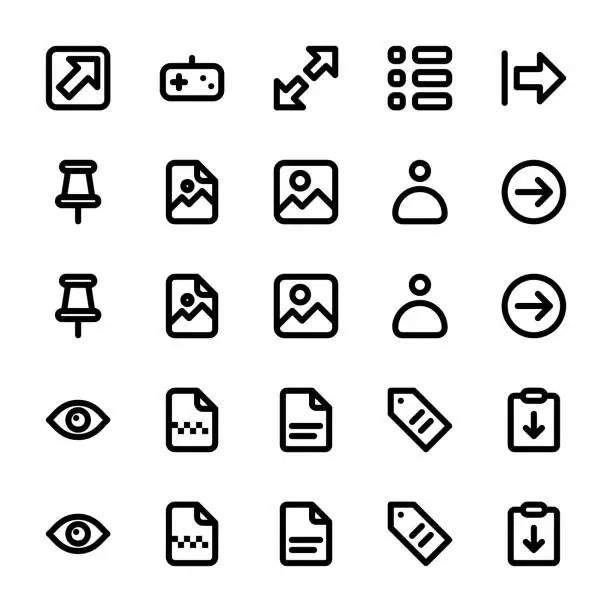 Vector illustration of Font Awesome Icons Pack