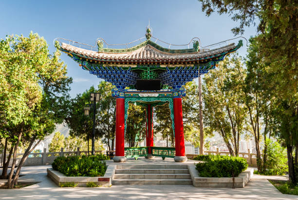 istock Traditional wooden pavilion in Lanzhou (China) 1074497482