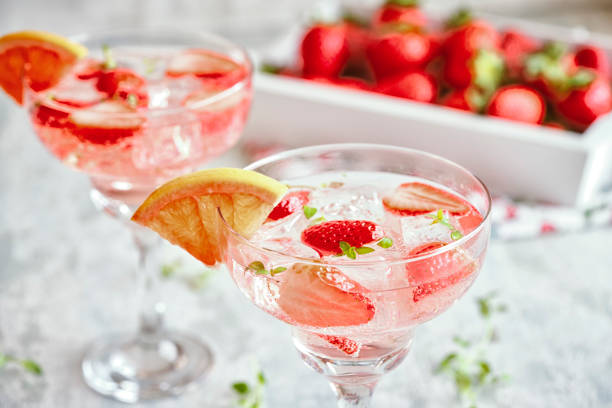 istock Strawberry Blood Orange Spritzers Cocktail 1074506616