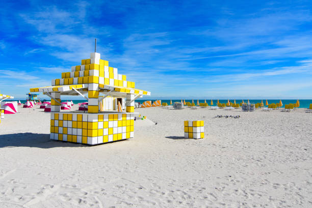 spiaggia del sud - art basel immagine foto e immagini stock