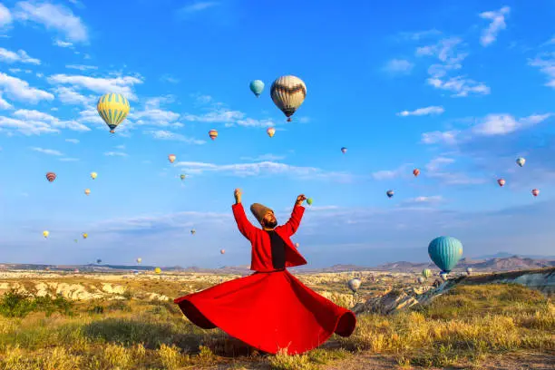 Whirling dervish, Ishak Urun in Cappadocia, Turkey
