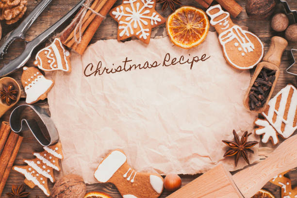 istock Holiday template with Christmas spice and ornaments 1074529640