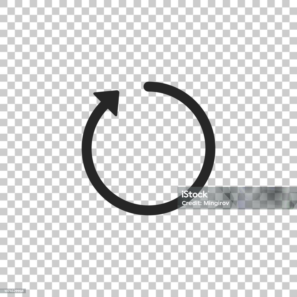 Refresh icon isolated on transparent background. Flat design. Vector Illustration Icon Symbol stock vector