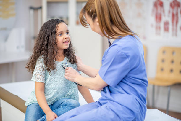 istock Female doctor checking heart 1074533406