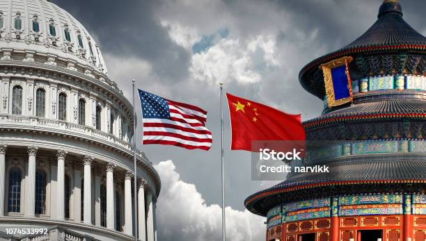 Usa Versus China Stock Photo - Download Image Now - China - East Asia, USA, Chinese Culture