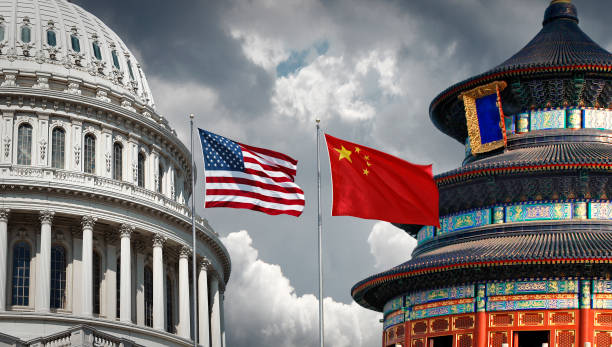 USA versus China - fotografia de stock