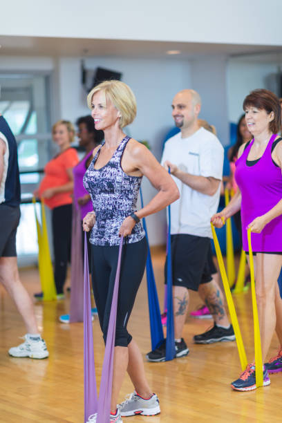 istock Fitness class at a gym 1074534054