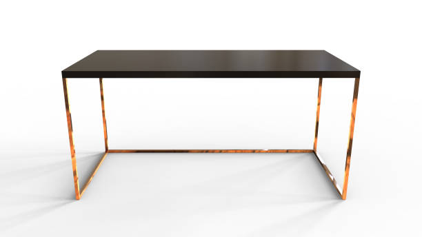istock 3D illustration of modern office table 1074547516