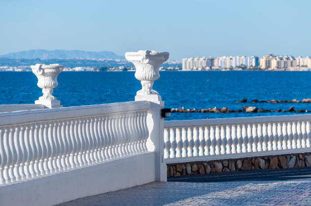 istock View at sea and mountain with balustrade 1074619290