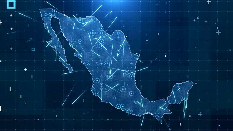 Mexico Map Connections full details Background 4K