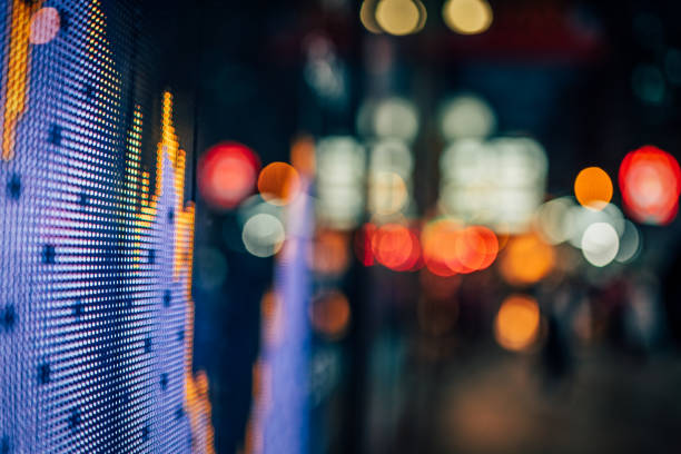 istock Financial stock chart display screen board on the street 1074626100