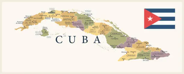 Vector illustration of 21 - Cuba - Vintage Isolated 10