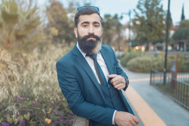side view long-beard business man portrait side view long-beard business man portrait profile view photos stock pictures, royalty-free photos & images