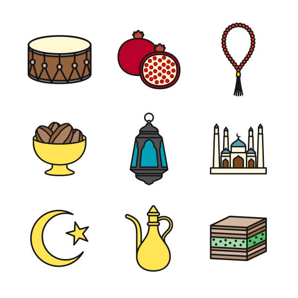 Turkey Thin Line Icon Set A set of nine flat design thin line icons. Color swatches are global so it’s easy to edit and change the colors. File is built in CMYK for optimal printing and the background is transparent (not white) so you can easily isolate and place the icons onto different colored backgrounds. baklava stock illustrations