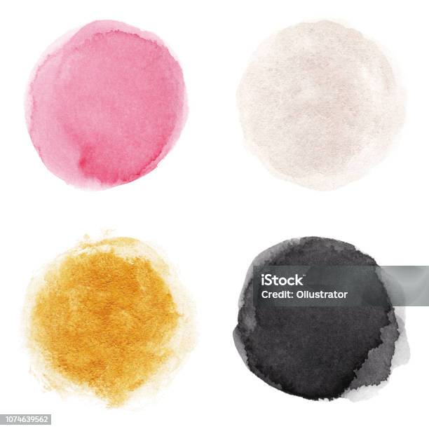 Round Multicolored Watercolor Spots Stock Illustration - Download Image Now - Watercolor Paints, Circle, Watercolor Painting