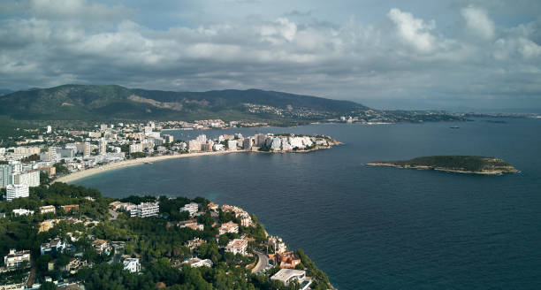 istock Moody cloudy sky over the Palma Nova coastline, Majorca. Spain 1074640586