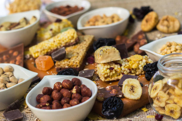 istock Granola bars with healthy nuts and dried fruits 1074644576