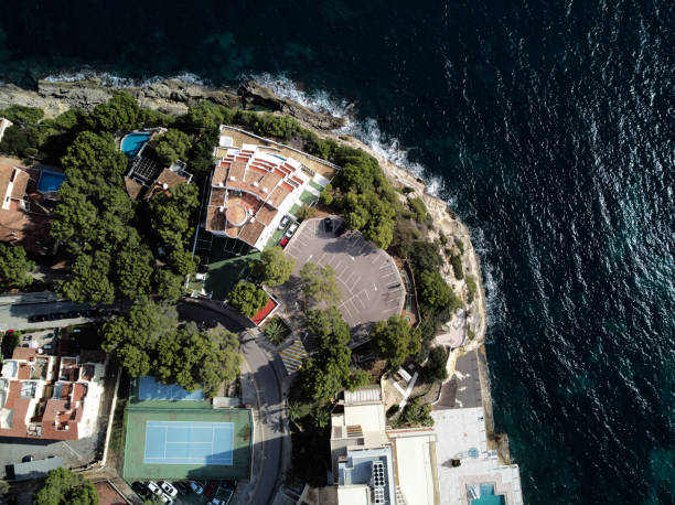 istock View directly from above coast and Mediterranean Sea. Majorca 1074644622
