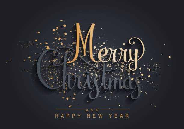 istock Merry Christmas card with hand lettering on elegant background. Vector illustration. 1074669550